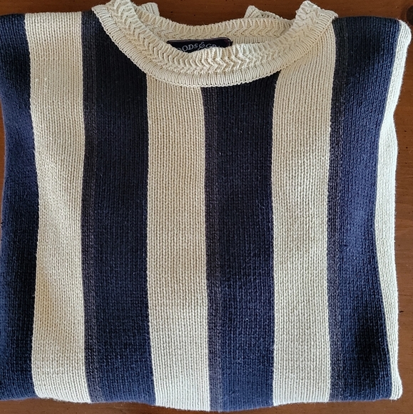 Woods & Gray large navy and cream striped cotton sweater - Picture 7 of 7